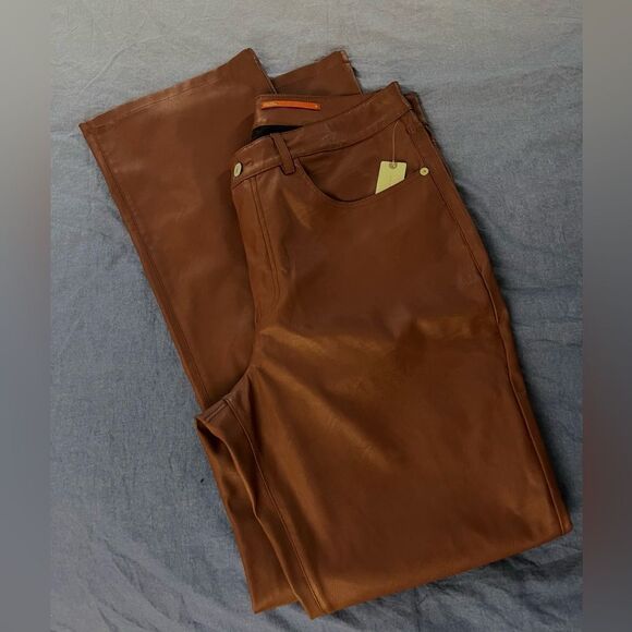 Anthropologie Pilcro The Yaya Mid-Rise Faux Leather Pants Size 32 - Picture 7 of 8